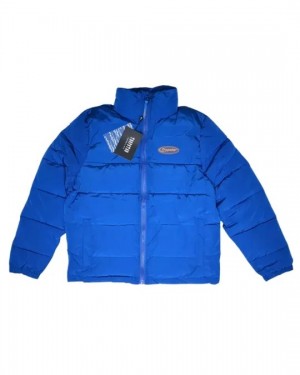 Blue / Red Men's Trapstar Hyperdrive Puffer Jackets UK | 45613-ZHNE