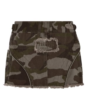 Brown Camo Women's Trapstar Irongate T Denim Zip Detail Mini Skirts UK | 73019-KJBM