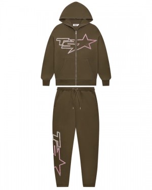 Brown Men's Trapstar Ts Star Tracksuits UK | 08769-EIMC