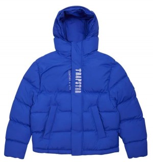 Dazzling Blue Men's Trapstar Decoded 2.0 Hooded Puffer Jackets UK | 28567-IAMG