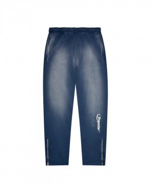 Denim Wash Men's Trapstar Hyperdrive Spray Joggers UK | 50639-AGIJ