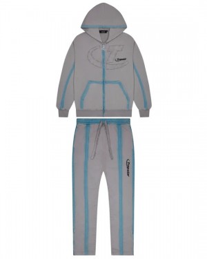 Grey Men's Trapstar Hyperdrive Zip Through Tracksuits UK | 68352-TILJ