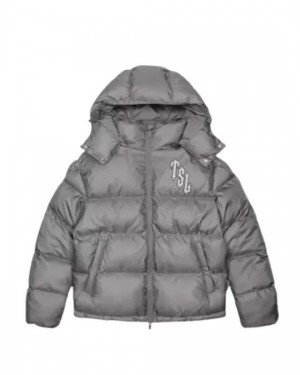 Grey Men's Trapstar Irongate Puffer Jackets UK | 09723-VFWK