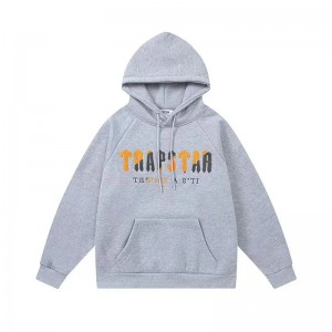 Grey Men's Trapstar It’s A Secret Yellow Logo Hoodies UK | 80976-WEGH