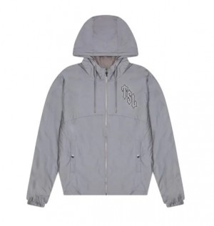 Grey Men's Trapstar London Shooters League Reflective Windbreaker UK | 61720-YFIS