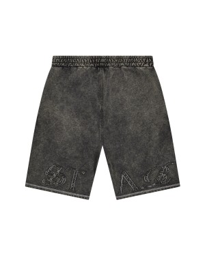 Grey Men's Trapstar Patchwork Script Short Set UK | 06427-BNPY