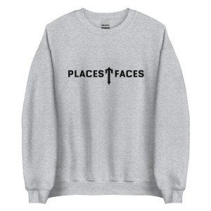 Grey Men's Trapstar Places T-Faces Sweatshirts UK | 90263-OAJB