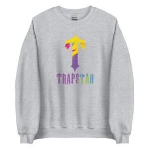 Grey Men's Trapstar T-For Paint Sweatshirts UK | 70182-QRXM