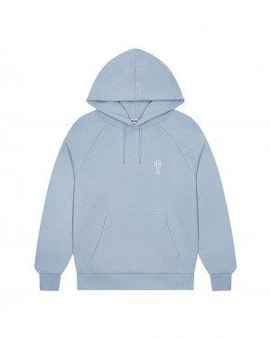 Light Blue Men's Trapstar Foundation Hoodies UK | 89345-QOHX