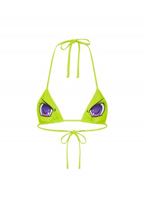 Light Green Women's Trapstar Anime Bikini Top UK | 60527-VYRC