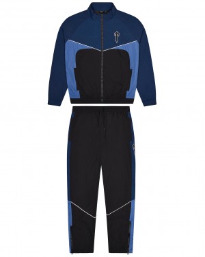 Navy Men's Trapstar Irongate T Shell Tracksuits UK | 95812-POLI