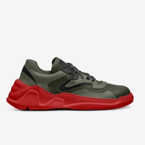 Olive / Red Men's Trapstar Shoes UK | 37965-MKTY