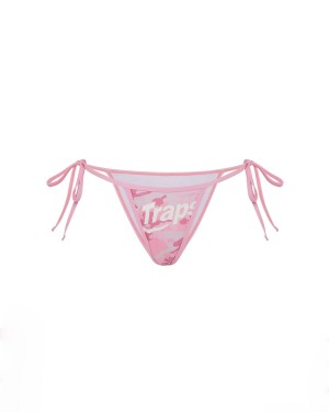 Pink Women's Trapstar Hyperdrive Tie Side Bikini Bottoms UK | 72163-GKOS