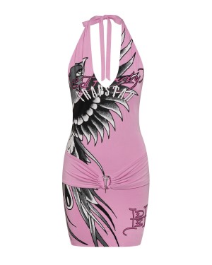 Pink Women's Trapstar x Ed Hardy Dress UK | 69807-QDBO