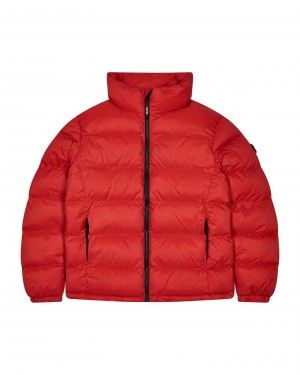 Red Men's Trapstar It’s A Secret Puffer Jackets UK | 59201-IXUQ