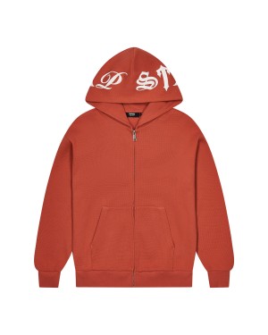 Red Men's Trapstar Script Waffle Hoodies UK | 64173-BYRW