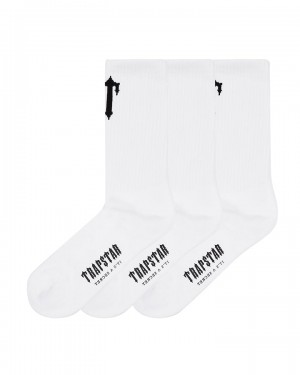 White Men's Trapstar 3 Pack Irongate T Socks UK | 98610-YPFC