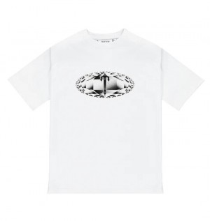 White Men's Trapstar Diamond In The Rough T-shirts UK | 35401-GVJA