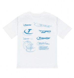 White Men's Trapstar Hyperdrive Odyssey T-shirts UK | 67283-SEVF