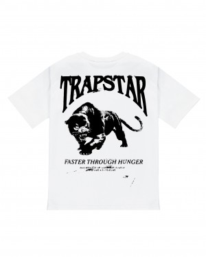 White Men's Trapstar Nocturnal T-shirts UK | 60239-OKWZ