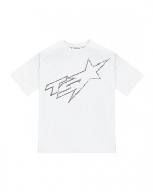 White Men's Trapstar Ts T-shirts UK | 40196-URSH