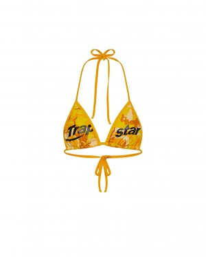 Yellow / Camo Women's Trapstar Hyperdrive Bikini Top UK | 18769-QKSG