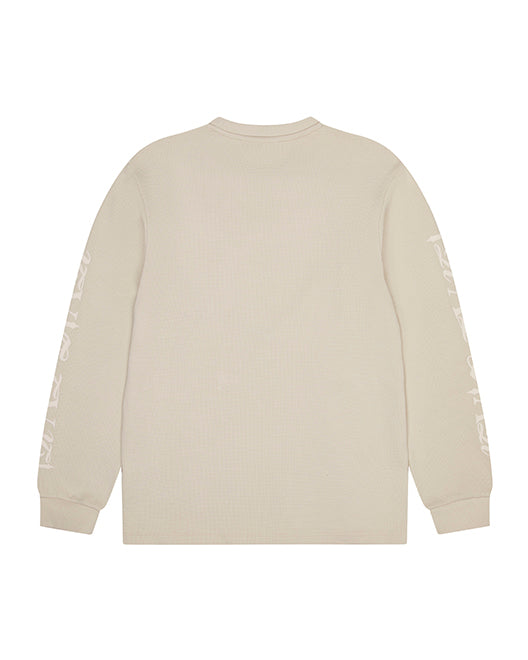 Beige Men's Trapstar Waffle LS Top Sweatshirts UK | 40318-UHCK