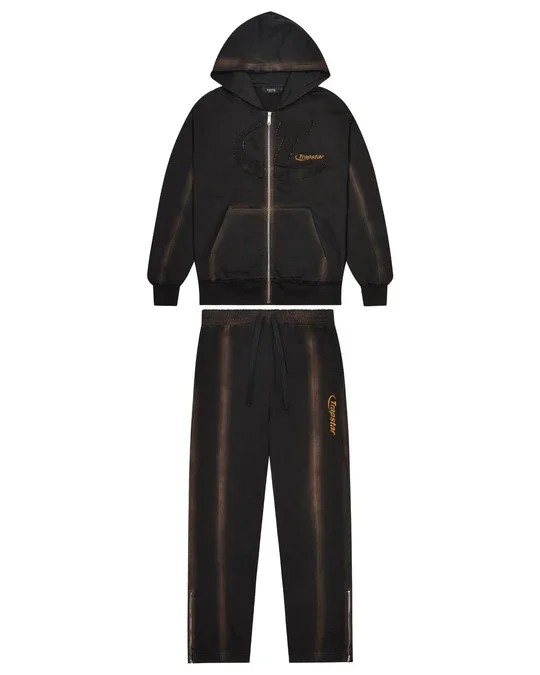 Black Brown Men\'s Trapstar Irongate Rivet 2.0 Tracksuits UK | 36205-GSDB