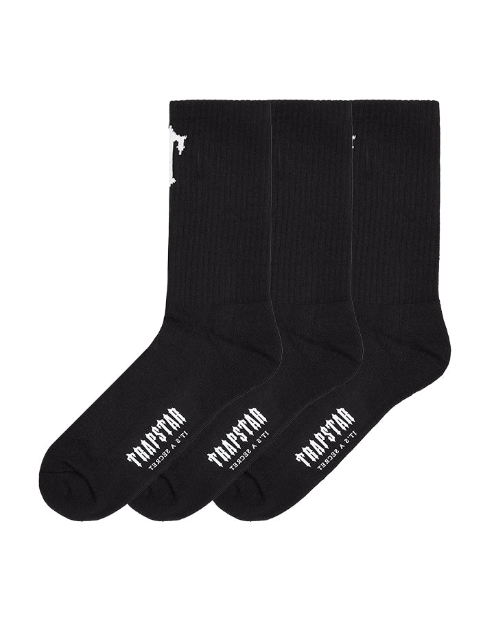 Black Men\'s Trapstar 3 Pack Irongate T Socks UK | 29843-YUPD