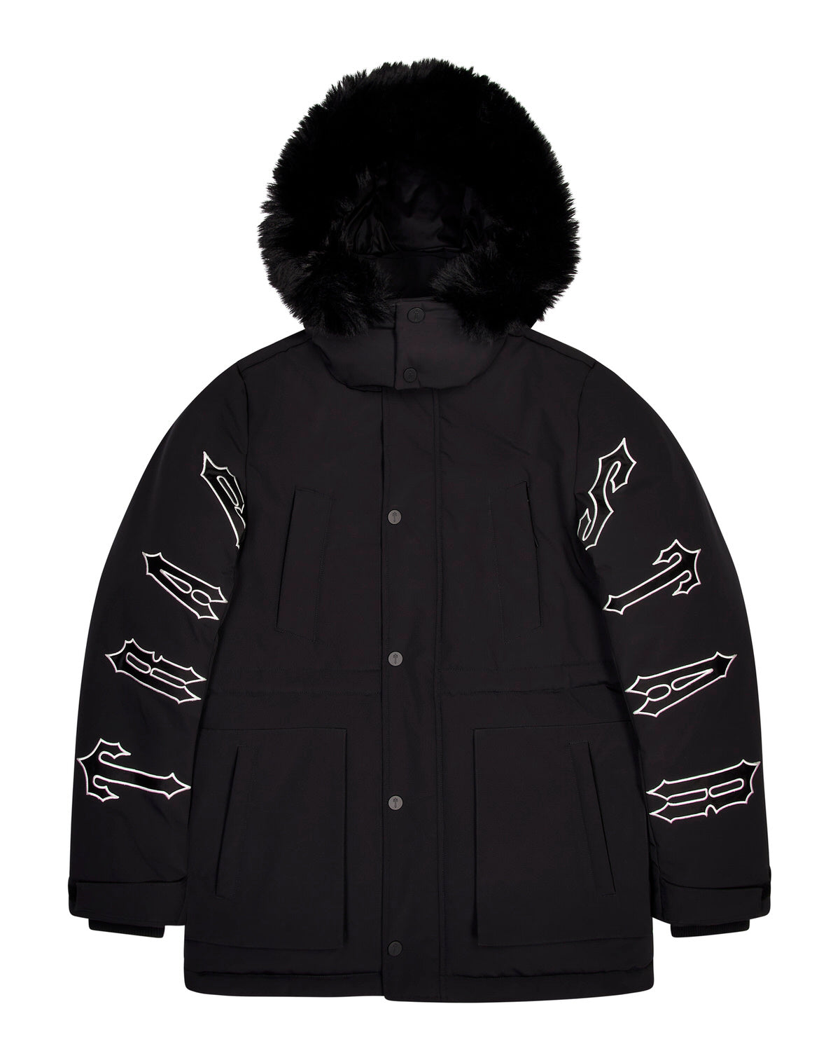 Black Men's Trapstar Hooded Irongate Coats UK | 70435-BYZP