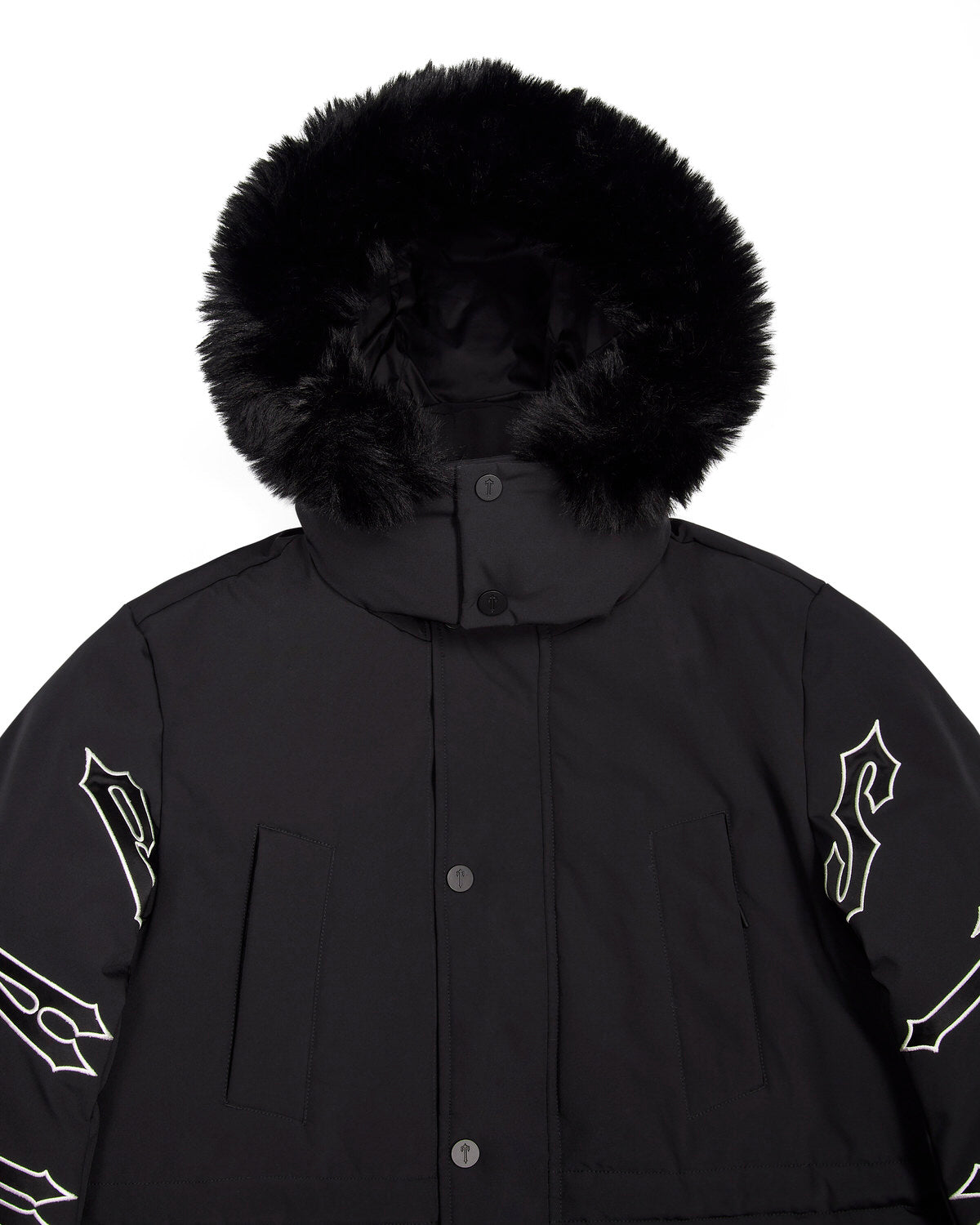 Black Men's Trapstar Hooded Irongate Coats UK | 70435-BYZP