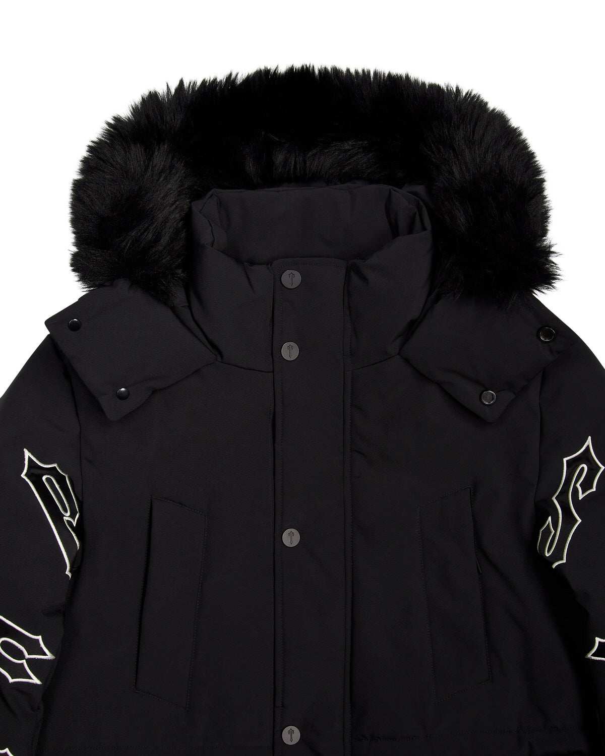 Black Men's Trapstar Hooded Irongate Coats UK | 70435-BYZP