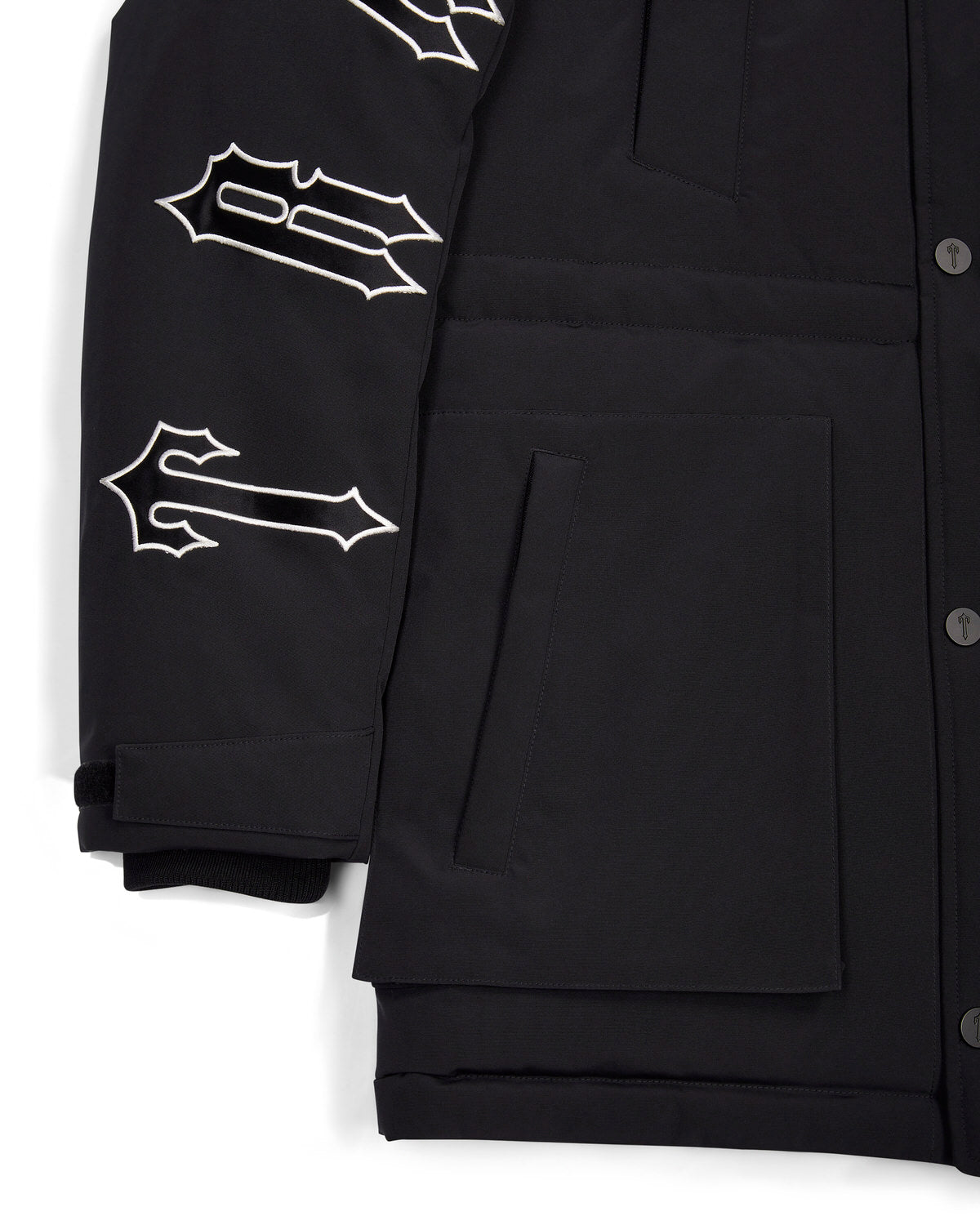 Black Men's Trapstar Hooded Irongate Coats UK | 70435-BYZP