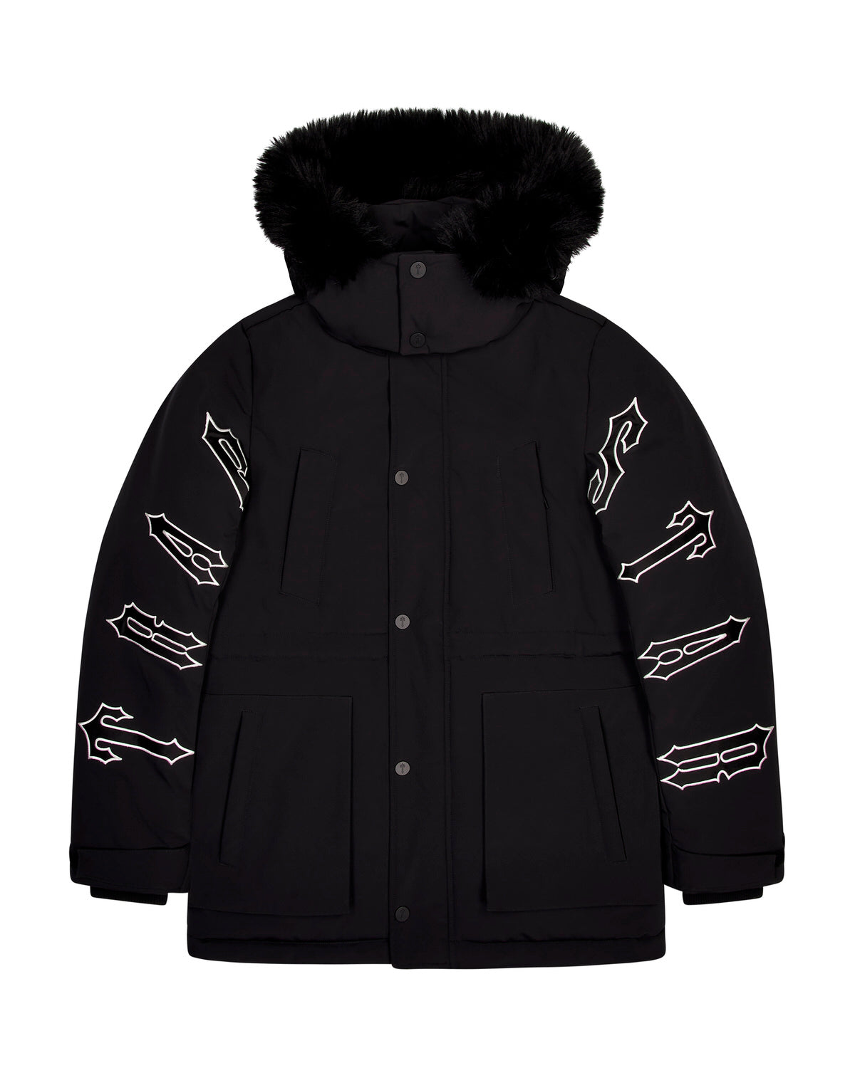 Black Men\'s Trapstar Hooded Irongate Coats UK | 70435-BYZP