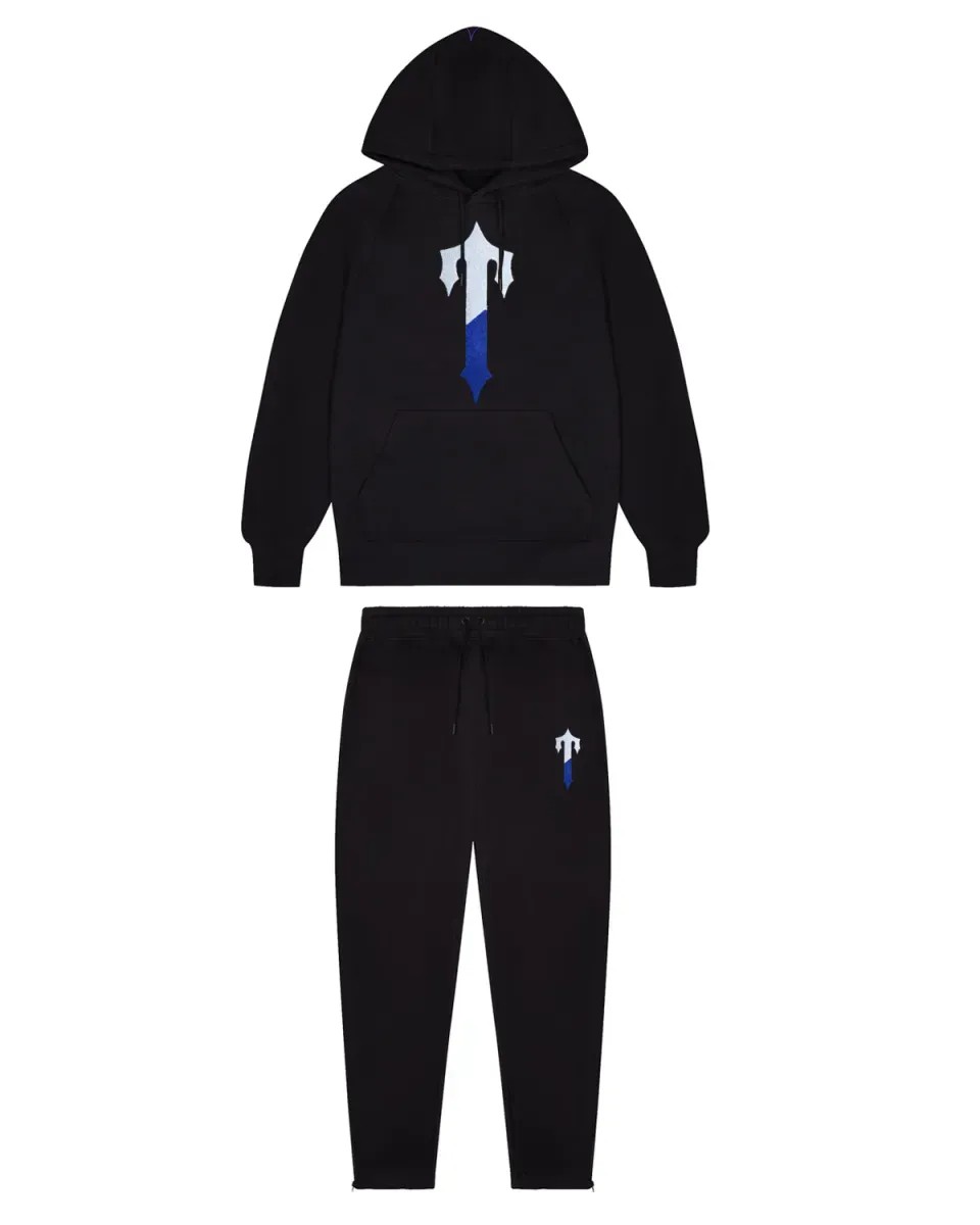 Black Men\'s Trapstar Irongate T Chenille Tracksuits UK | 58214-KJMP