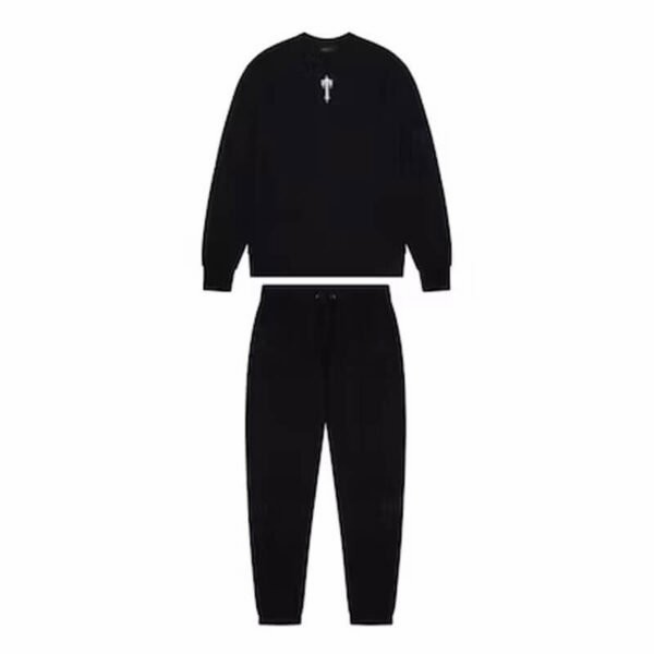 Black Men\'s Trapstar Irongate T Crewneck Tracksuits UK | 59167-GRAS