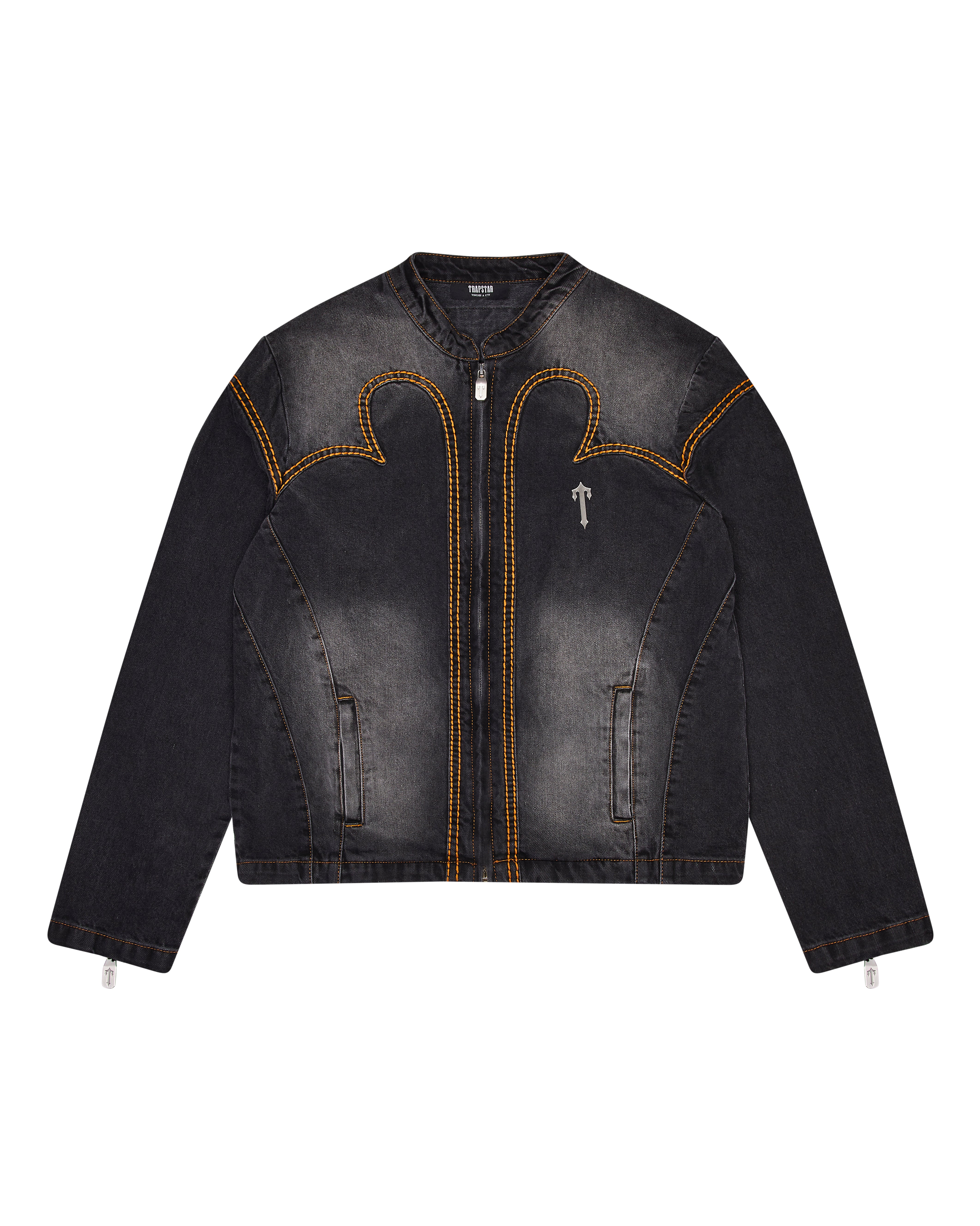 Black Men\'s Trapstar Irongate T Panel Denim Jackets UK | 30864-XFZS