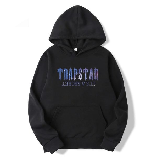 Black Men\'s Trapstar It’s a secret Galaxy Hoodies UK | 28105-KFTH