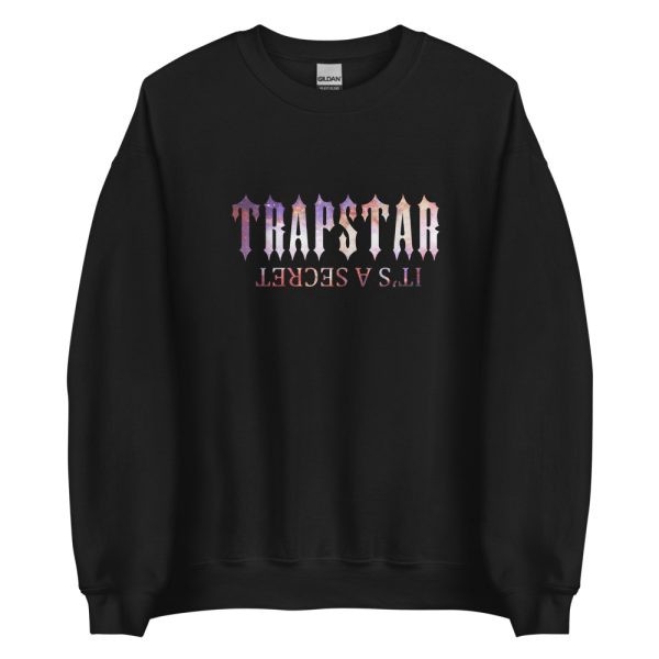 Black Men\'s Trapstar It’s a secret Galaxy Sweatshirts UK | 32590-UOIZ