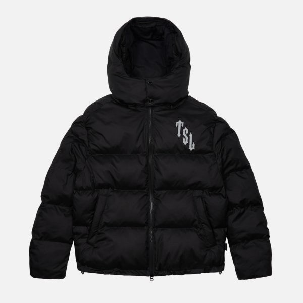 Black Men\'s Trapstar Shooters Hooded Puffer Jackets UK | 89432-KYZU