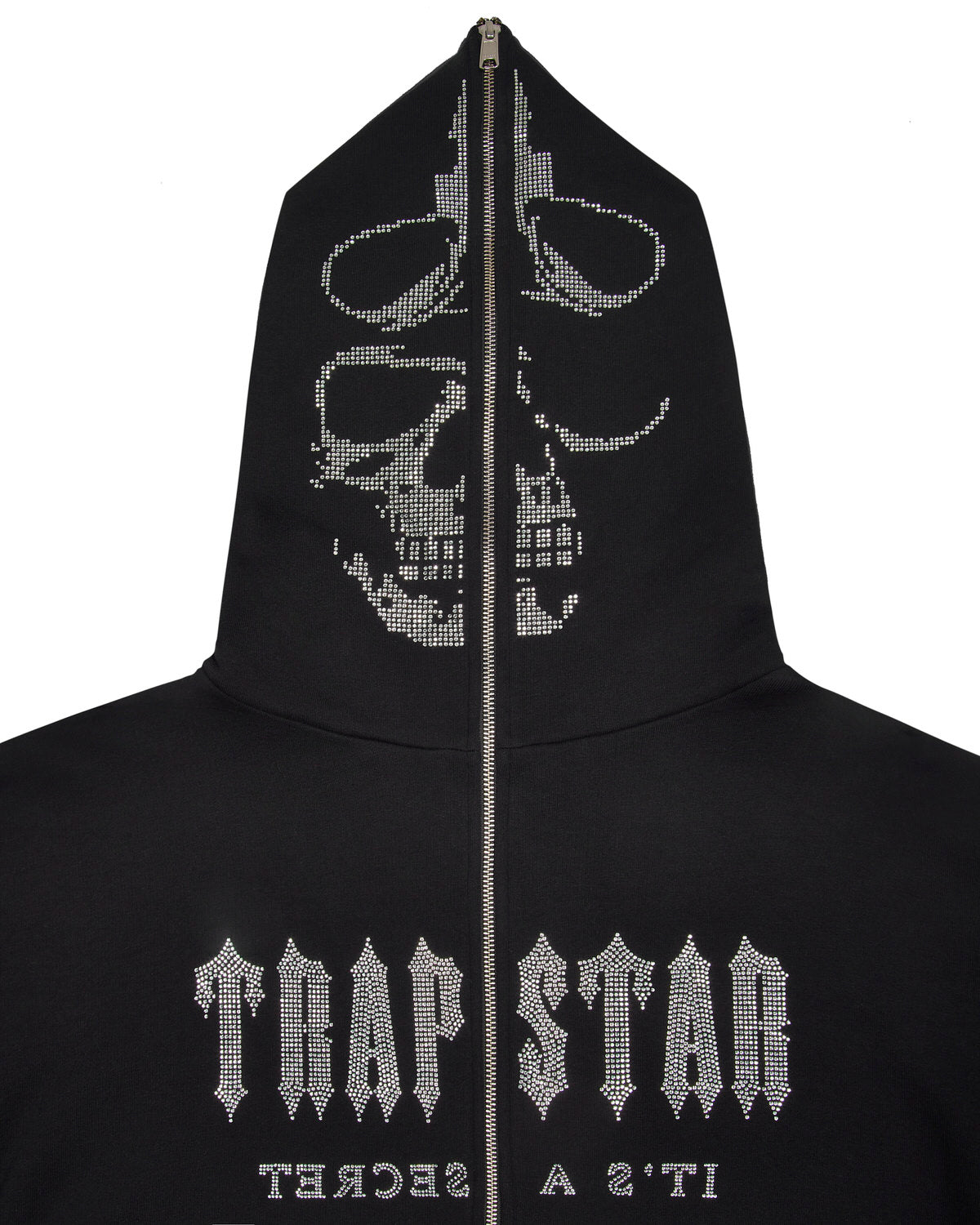 Black Men's Trapstar Skull Decoded Diamante Hoodies UK | 14673-SFKW