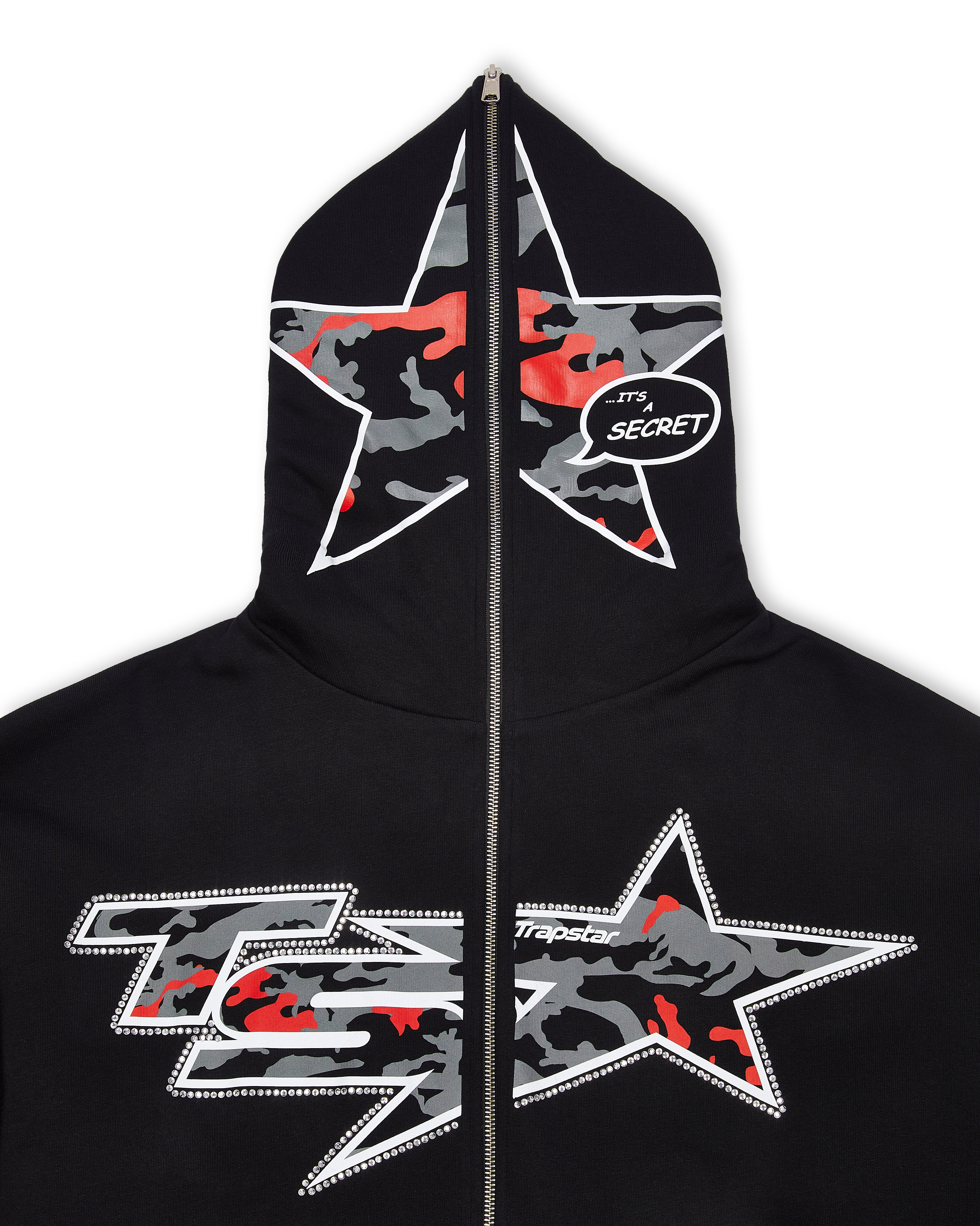 Black Men's Trapstar TS Star Camo Hoodies UK | 62791-NSPY