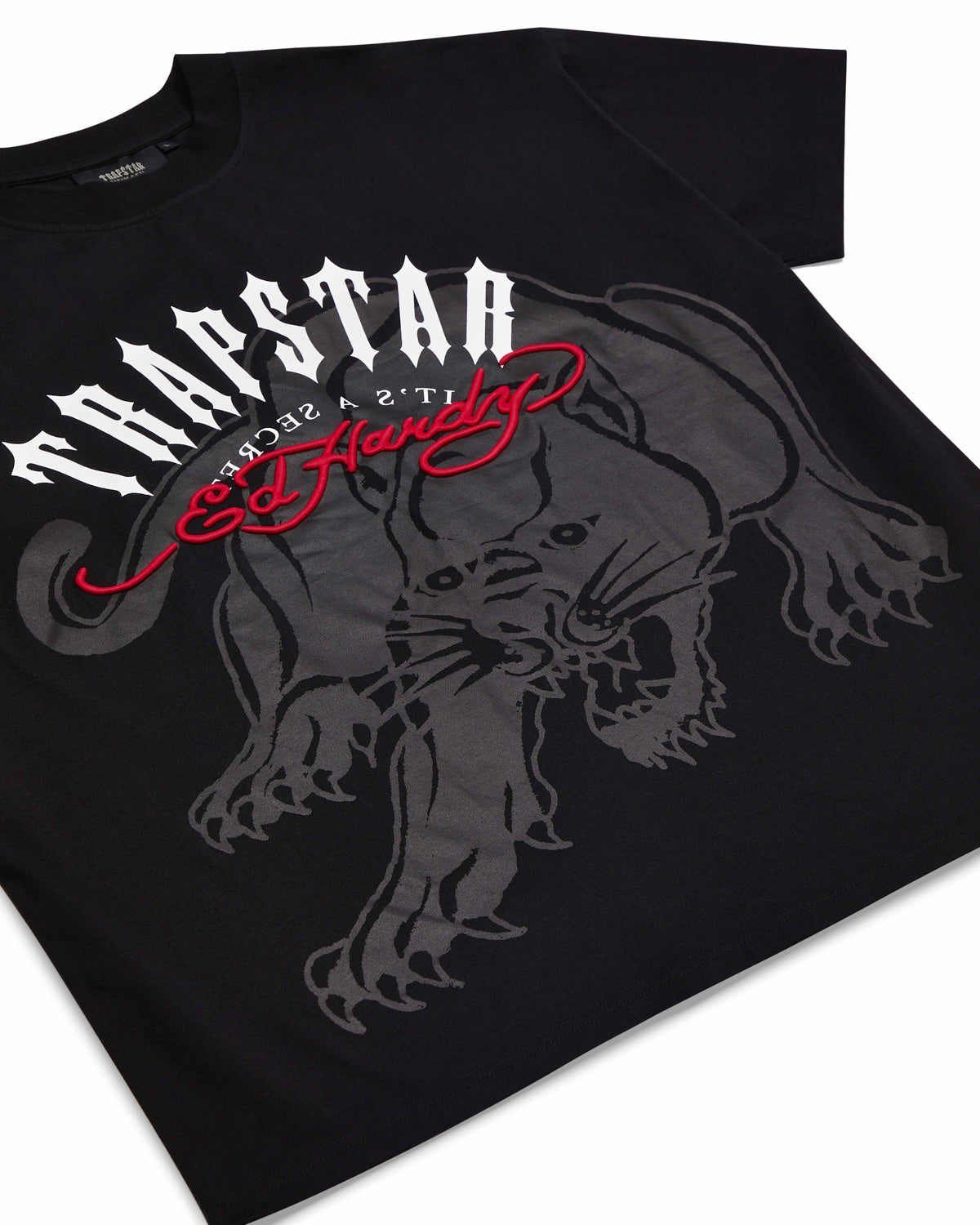 Black Men's Trapstar X Ed Hardy Arch T-shirts UK | 86725-ZSEP