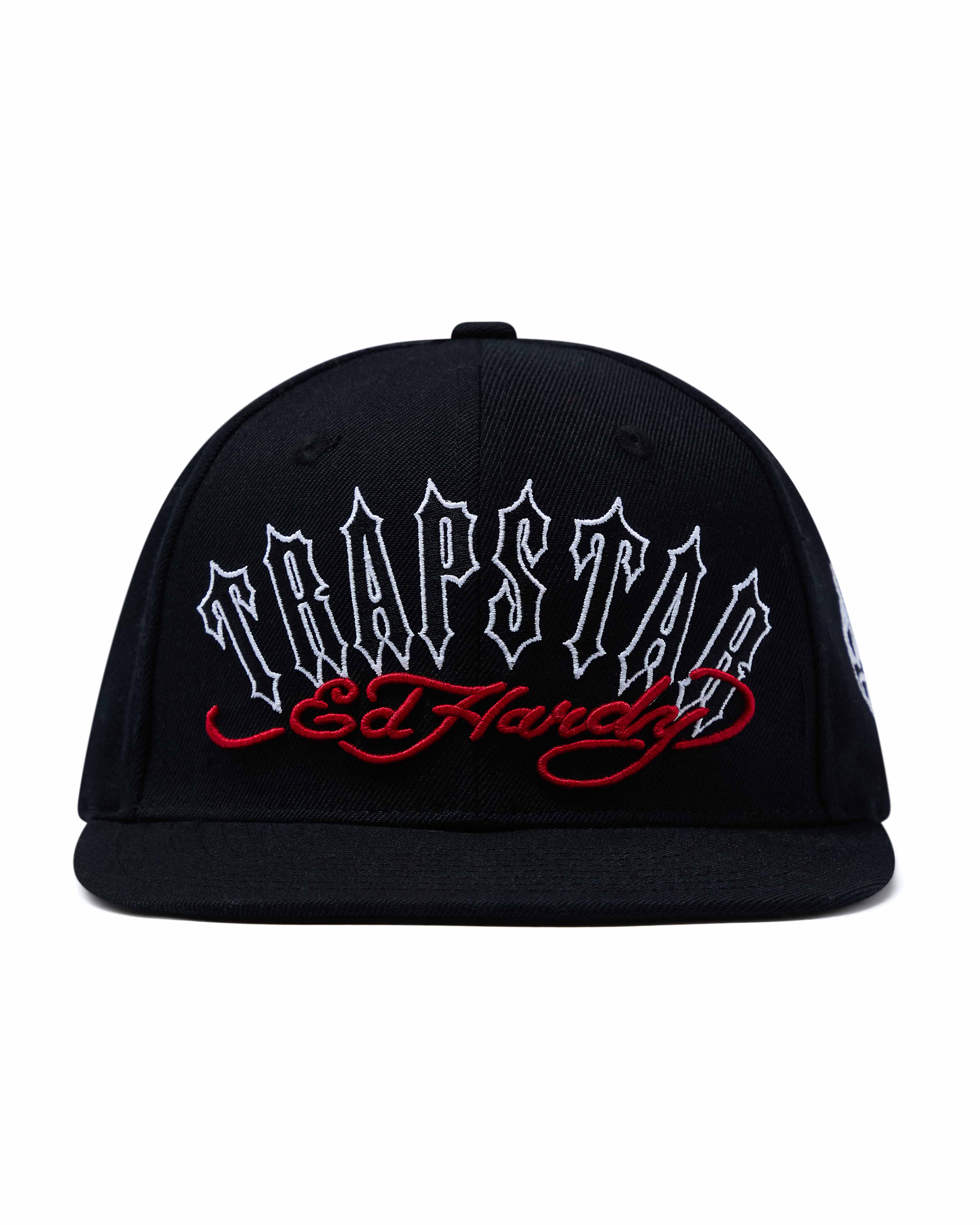 Black Men\'s Trapstar x Ed Hardy Snapback Caps UK | 16279-QRLP