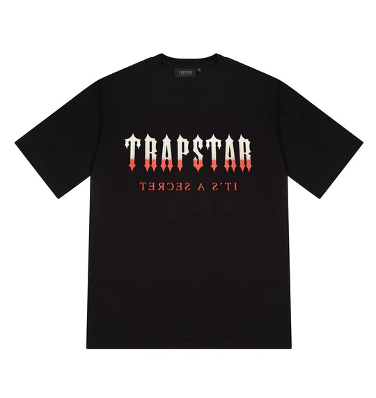 Black Red Men\'s Trapstar Decoded T-shirts UK | 67428-KNML