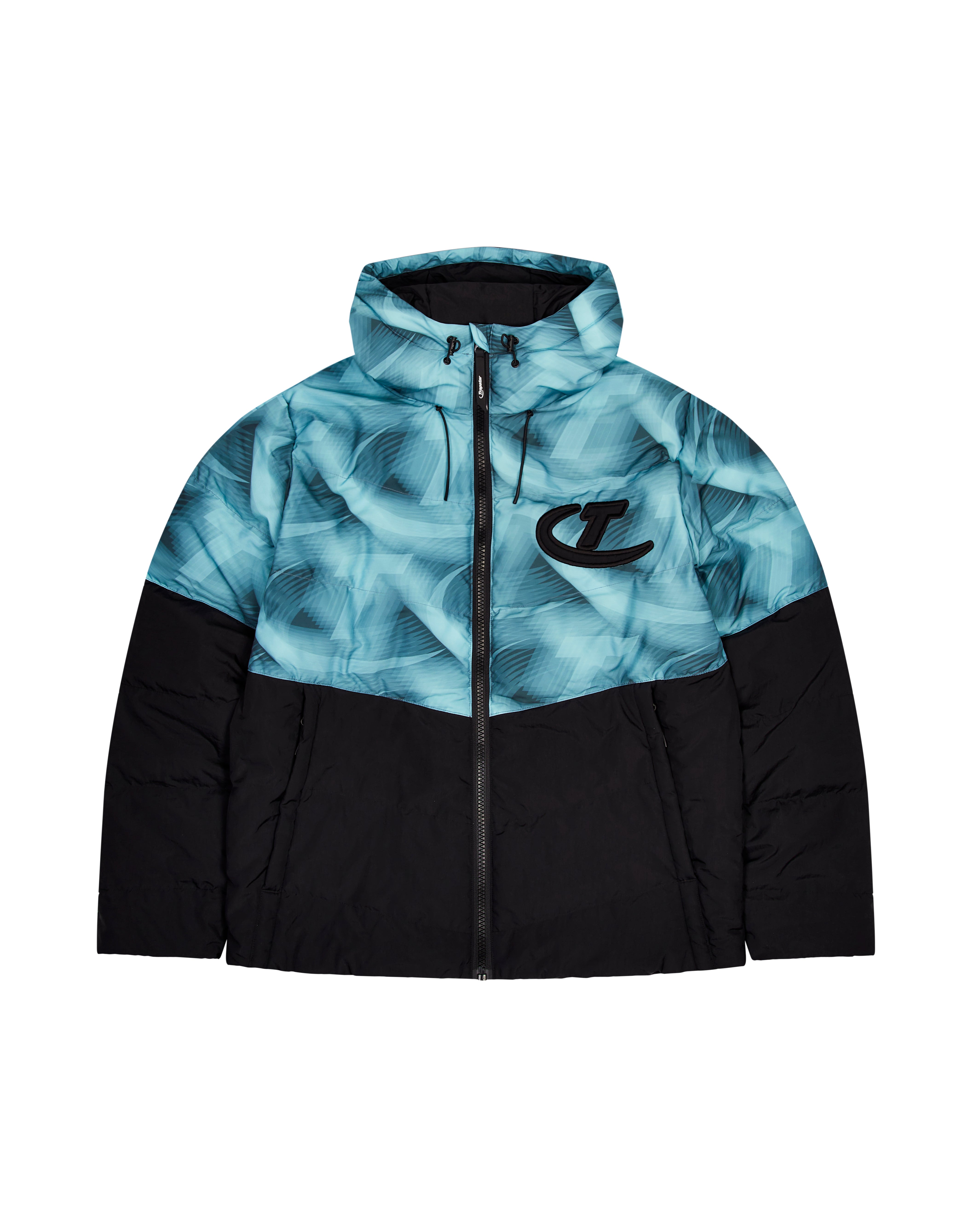 Black / Blue Men's Trapstar Hyperdrive Hooded Puffer Jackets UK | 30219-OCAD