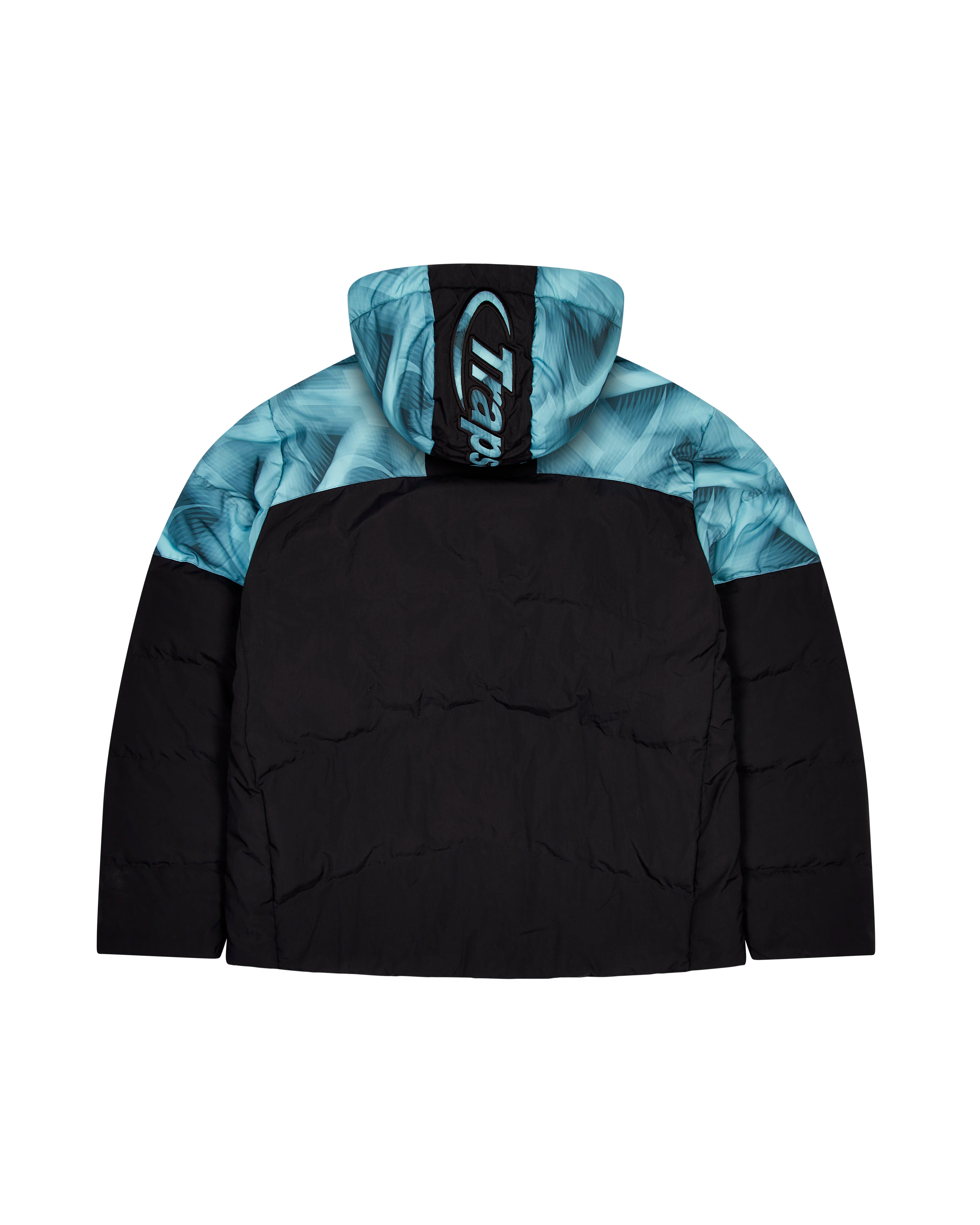 Black / Blue Men's Trapstar Hyperdrive Hooded Puffer Jackets UK | 30219-OCAD