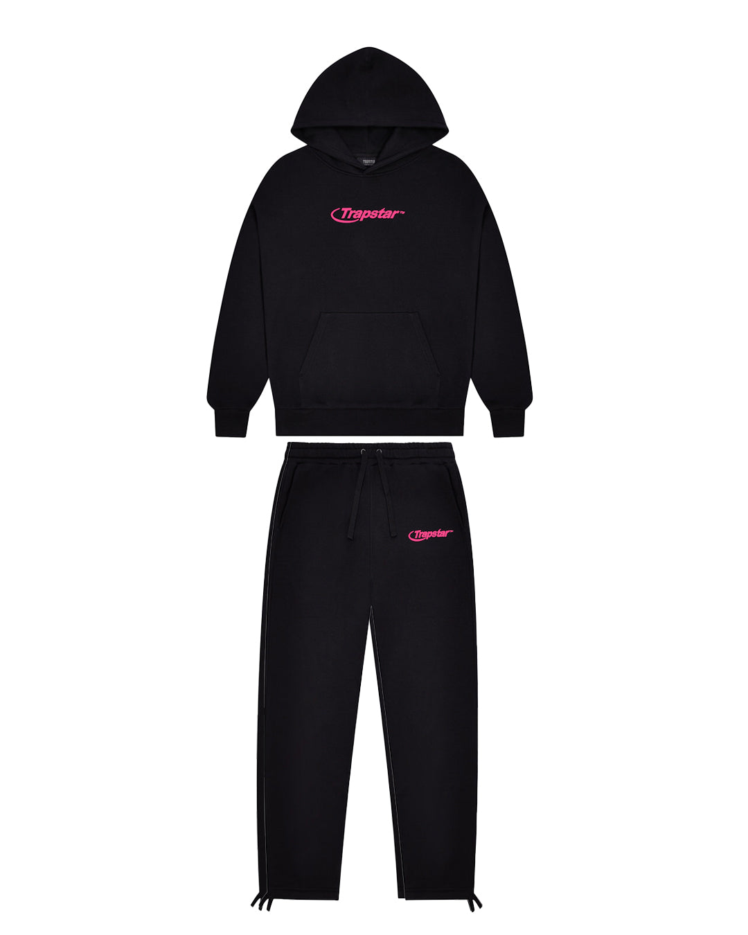 Black / Pink Men\'s Trapstar Hyperdrive Embroidered Tracksuits UK | 63145-IXZC