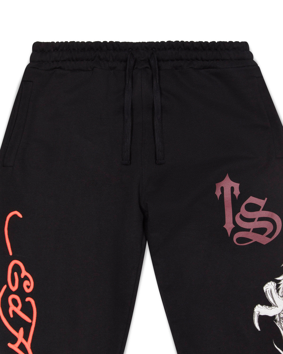 Black / Red Men's Trapstar x Ed Hardy Script Joggers UK | 16395-RKIP