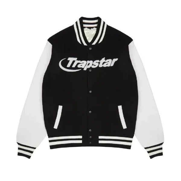 Black / White Men\'s Trapstar Hyperdrive Varsity Jackets UK | 69437-KYIE